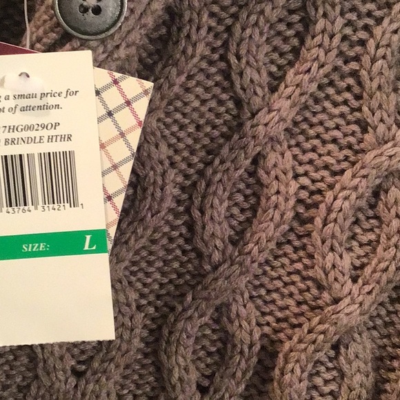 NWT Original Penguin cable knit cardigan sweater. Tan color. Size L - Picture 9 of 10